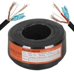 MagicVoice AV808 Profesyonel 2 Damarlı Blendajlı Enstrüman Mikrofon Ses Kablosu Stereo 100 Metre OD 8.0 (Folyo Zırhlı)