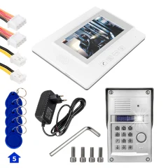 773TP 1 Daire 7'' NFC Şifre Girişli Görüntülü Diafon Kapı Zili Interkom Akıllı Ev Güvenliği Sistemi PowerMaster