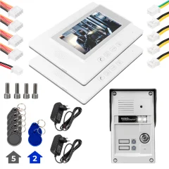 37T2 2 Daire 7'' NFC Destekli Görüntülü Kapı Zili Interkom Akıllı Ev Güvenliği Sistemi PowerMaster