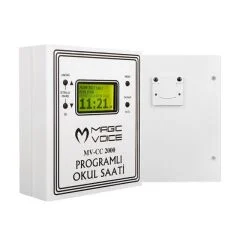 Magicvoice MV-CC2000 USB Duvar Tipi Programlı 20 Adet MP3 Formatı Zil / İstiklal Marşlı Akıllı Dijital Okul Saati (Çan Takılabilir)