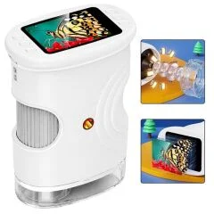 Sunup SN-37895 Çocuklar İçin Dijital Mikroskop 1000x Büyütme, 2.0'' IPS Ekran ve Taşınabilir