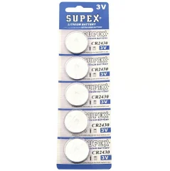 SUPEX CR2430 3V LİTYUM DÜĞME PİL 5'Lİ KART