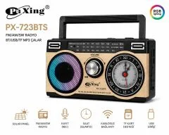 PX-723 FM,BT,SD,USB GİRİŞLİ NOSTALJİ RADYO RGB IŞIKLI