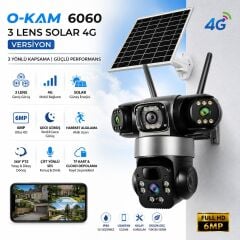 O-Kam 6060 4G 6 MP Solar Güneş Enerjili Gece Görüşlü IP Güvenlik Kamerası