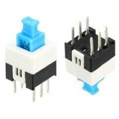 6 BACAKLI KİLİTLİ TACTILE PUSH BUTTON ON/OFF ANAHTARLI SWITCH 7X7 MM (ÇK-166)