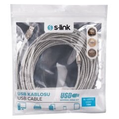 S-LINK SL-U2010 USB 2.0 10 METRE ŞEFFAF USB 2.0 YAZICI KABLOSU (KRD)