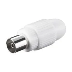 BEYAZ DÜZ TİP İTHAL DİŞİ 60 OHM ANTEN TV FİŞİ (ÇK-74)