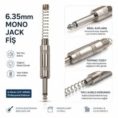 6.3mm Mono Jak Erkek Metal yaylı (ÇK-17)