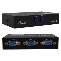 PM-4263 2 PORT GİRİŞ 1 ÇIKIŞ MANUEL VGA SPLİTTER TOPLAYICI SWİTCH (2 PC 1 EKRAN) PowerMaster
