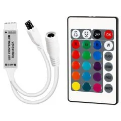 PM-4615 MİNİ 24 TUŞLU 5 VOLT - 12 VOLT - 24 VOLT - 3.2 AMPER KUMANDALI RGB LED KONTROL CİHAZI PowerMaster