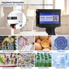 Yazıcı PM-10878 4.3'' Dokunmatik Ekranlı Şarjlı Endüstriyel El Tipi Portatif Mürekkep PowerMaster