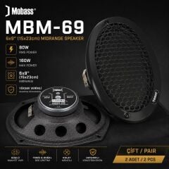 MOBASS MBM-69 6x9'' MIDRANGE SPEAKER çift