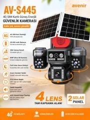 Kamera AVENİR AV-S445 AOV 4 Kameralı E SİM Güneş Enerjili Sim Kartlı 4G