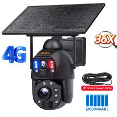 Kamera AVENIR AV-S436 6MP 36X Zoom Alarm Işıklı 2 Kameralı Solar PTZ 4G Sim Kartlı