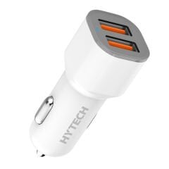 Hytech HY-X46 Type-C Kablolu 3.1A Hızlı Şarj 2 USB Beyaz Araç Şarj Cihazı (B-01)