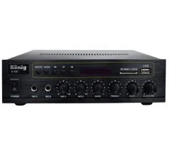 KÖNİG K-100 USB-BLUETOOTH DESTEKLİ 2 MİK. GİRİŞ 8 OHM 100/70V 80 WATT TRAFOLU ANFİ