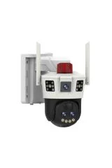 O-kam 7050 Solar Wifi Güneş Panelli Kablosuz Çift Lens 10x Optik Zoom 9MP Gece Görüşlü Güvenlik Kamerası
