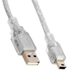 S-LINK SL-UK55 USB 2.0 5 METRE ŞEFFAF USB AM MİNİ 5 PİN KABLO (AVD-111)
