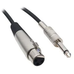 FULLY G-526F HAZIR 5 METRE MİKROFON ARA KABLOSU (6.3MM GİTAR ERKEK - CANON XLR DİŞİ) (AVD-11)