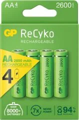 Pil GP RECYKO 2600 MAH AA KALEM 4'LÜ ŞARJLI