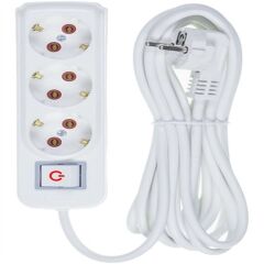 Eko Grup 3'lü Priz 5mt Anahtarlı S-958GG (D-61)-(D-67)