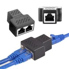 RJ45 TO 2X RJ45 DİŞİ METAL ARA APARAT 1.KALİTE KAPLİN COUPLER SPLİTTER (AVD-104)