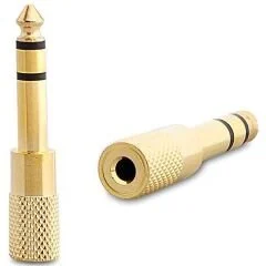6.3 MM STEREO ERKEK/3.5 MM STEREO DİŞİ METAL GOLD JACK FİŞ ÇEVİRİCİ (ÇK-6)