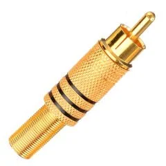 TOS RCA FİŞ METAL GOLD ERKEK KONNEKTÖR (SİYAH KODLU) (ÇK-4)