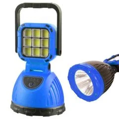 PM-8033C 6 Modlu EL Feneri Ve Işıldak Acil Durum Lambası 9 Cob Ledli Solar Şarjlı PowerMaster