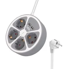 Vea VE-G604YU 4'lü 2 USB li Anahtarlı 1.5 Metre Grup Priz