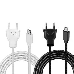 Şarj Kablosu Micro Usb Serisi 220V Fişli Örgülü PowerMaster