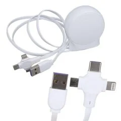 PM-27143 1 Metre Makaralı 3In1 Şarj Kablosu (Lightning - TYPE-C - Micro USB) PowerMaster