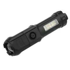 109-B Zoomlu Flash Özellikli SMD ve Power LED li Şarjlı Plastik Kasa El Feneri (Powerbank Özellikli) PowerMaster