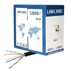 Kablo PM-8256 23 AWG 0.56 mm CCA 305 Metre Dış Mekan Siyah CAT6 PowerMaster