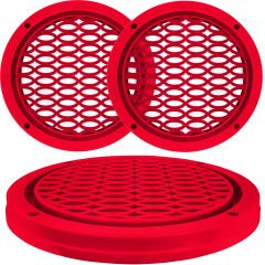 Renkli Hoparlör Kapak 16cm Led Takılabilir 2 Adet Kırmızı