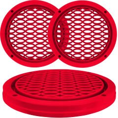 Renkli Hoparlör Kapak 20cm Led Takılabilir 2 Adet Kırmızı