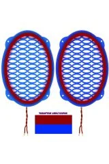 Ledli Taraftar Hoparlör Kapak Oval 2 Adet bordo mavi