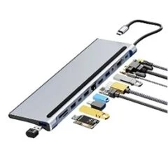 GABBLE TY-1201 12 IN HUB ÇEVİRİCİ 4K HDMI + VGA + Rj 45 Ethernet + 87W (C-02)