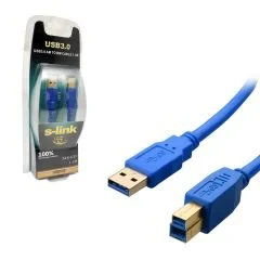 YAZICI KABLOSU USB 3.0 GOLD 1.5MT S-LİNK SLX-U35 (AVD-121)