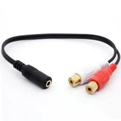 S-LİNK SL-358 2 Rca Uzatma Kablosu Dişi To Aux 3.5mm Dişi 15cm (F-52)