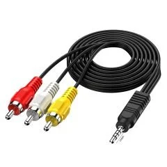 Av kablo 3 Rca To Aux 3.5mm 1 Metre (Tüplü Tvye Hd Uydu Bağlar) (SKT-96)