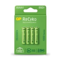 GP RECYKO Şarjlı Pil AAA İnce Kalem 950 Mah 1000 Series Ni-Mh 4Lü Paket