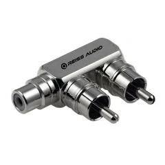 ÇEVİRİCİ JACK BİRLEŞTİRİCİ 2 RCA ERKEK TO 1 RCA DİŞİ METAL GÜMÜŞ RS-GL1F2M (AKS-28)