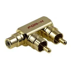 ÇEVİRİCİ JACK BİRLEŞTİRİCİ 2 RCA ERKEK TO 1 RCA DİŞİ METAL GOLD FOR-X XY-54T (AKS-21)