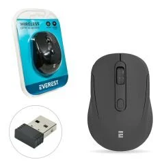 KABLOSUZ MOUSE 2.4GHZ 1600DPI SİYAH EVEREST SM-300 (M-17)