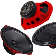 FOR-X XMD-3069 OTO MIDRANGE OVAL 6X9 300W KAPAKLI 2 ADET KIRMIZI