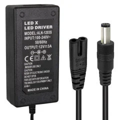 Adaptör LEDX ALN-1203S 12 VOLT - 3 AMPER - 36 WATT 5.5*2.5 MM UÇLU LEDLİ PLASTİK KASA MASAÜSTÜ PowerMaster
