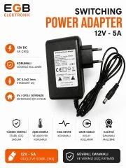 Adaptör 12V 5A PRİZ TİPİ