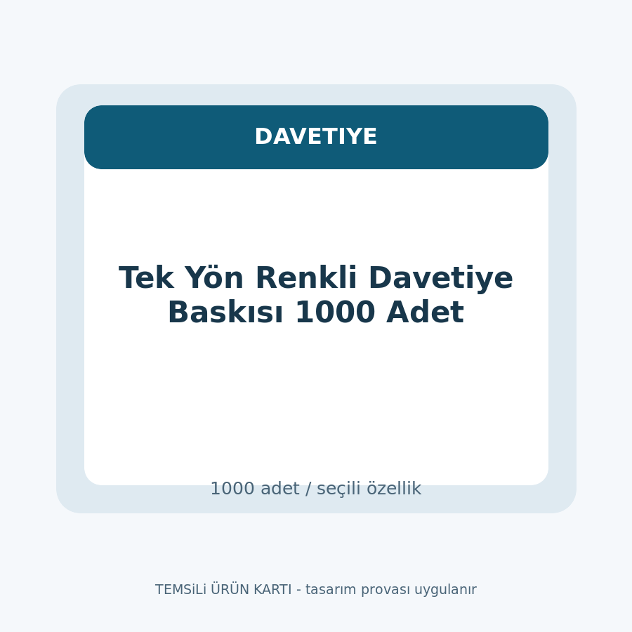 Tek Yön Renkli Davetiye Baskısı 1000 Adet