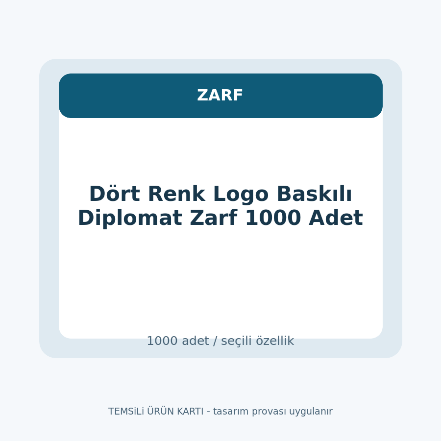 Dört Renk Logo Baskılı Diplomat Zarf 1000 Adet
